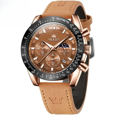 Classic Quartz Watch with Leather Strap