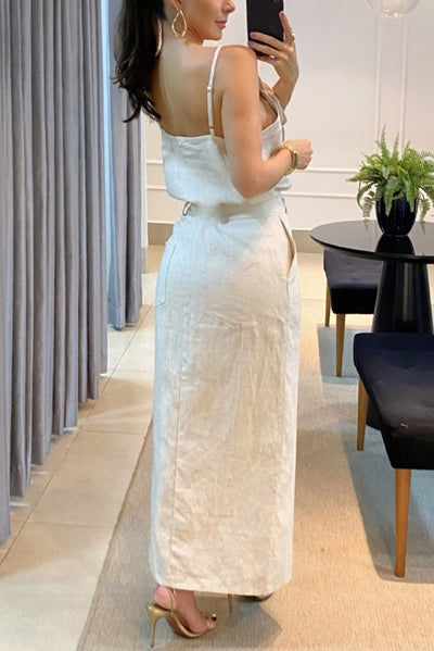 Nica - Chic Front Slit Maxi Dress
