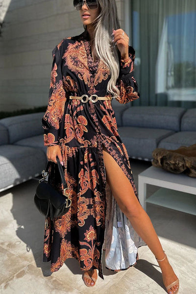Eleanor - Baroque Print Maxi Dress