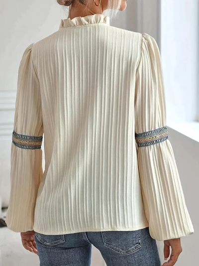 Elise | Embroidered V-Neck Blouse