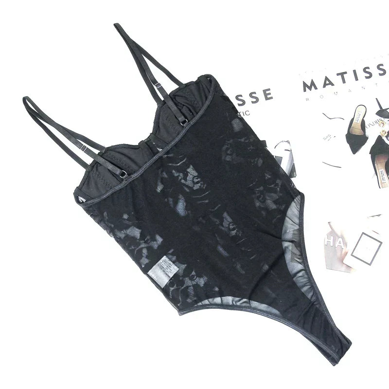 Celine - Embroidered Corset Bodysuit