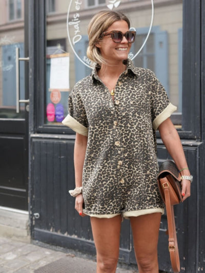 Nonette™ - Leopard print shirt dress