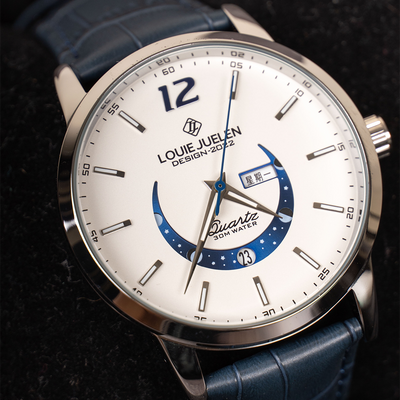 Elegant Luminous Watch with Moon Phase