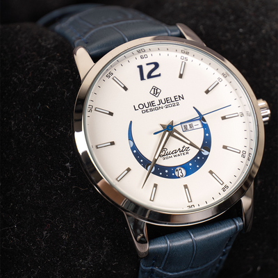 Elegant Luminous Watch with Moon Phase