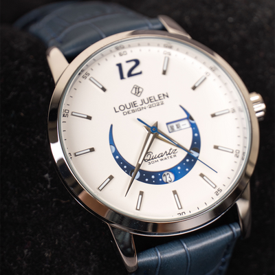 Elegant Luminous Watch with Moon Phase