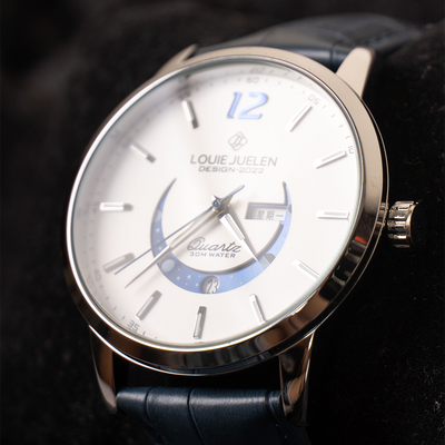 Elegant Luminous Watch with Moon Phase