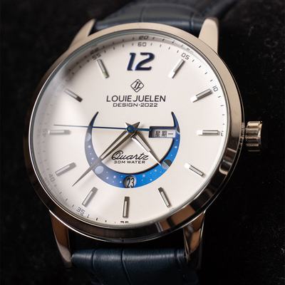 Elegant Luminous Watch with Moon Phase