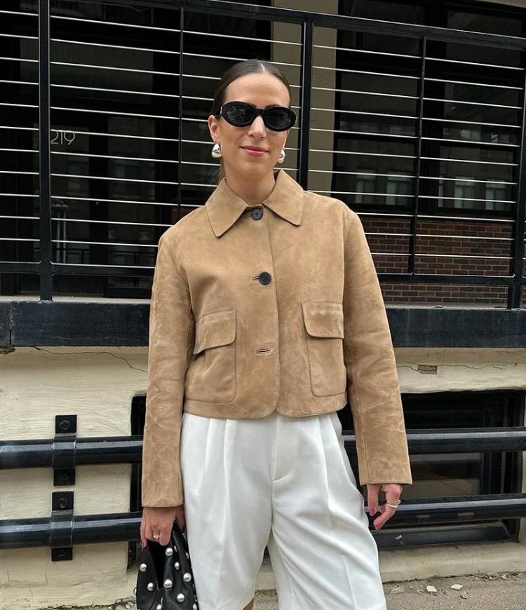 Karly - Beige Leather Jacket