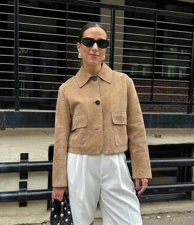 Karly - Beige Leather Jacket