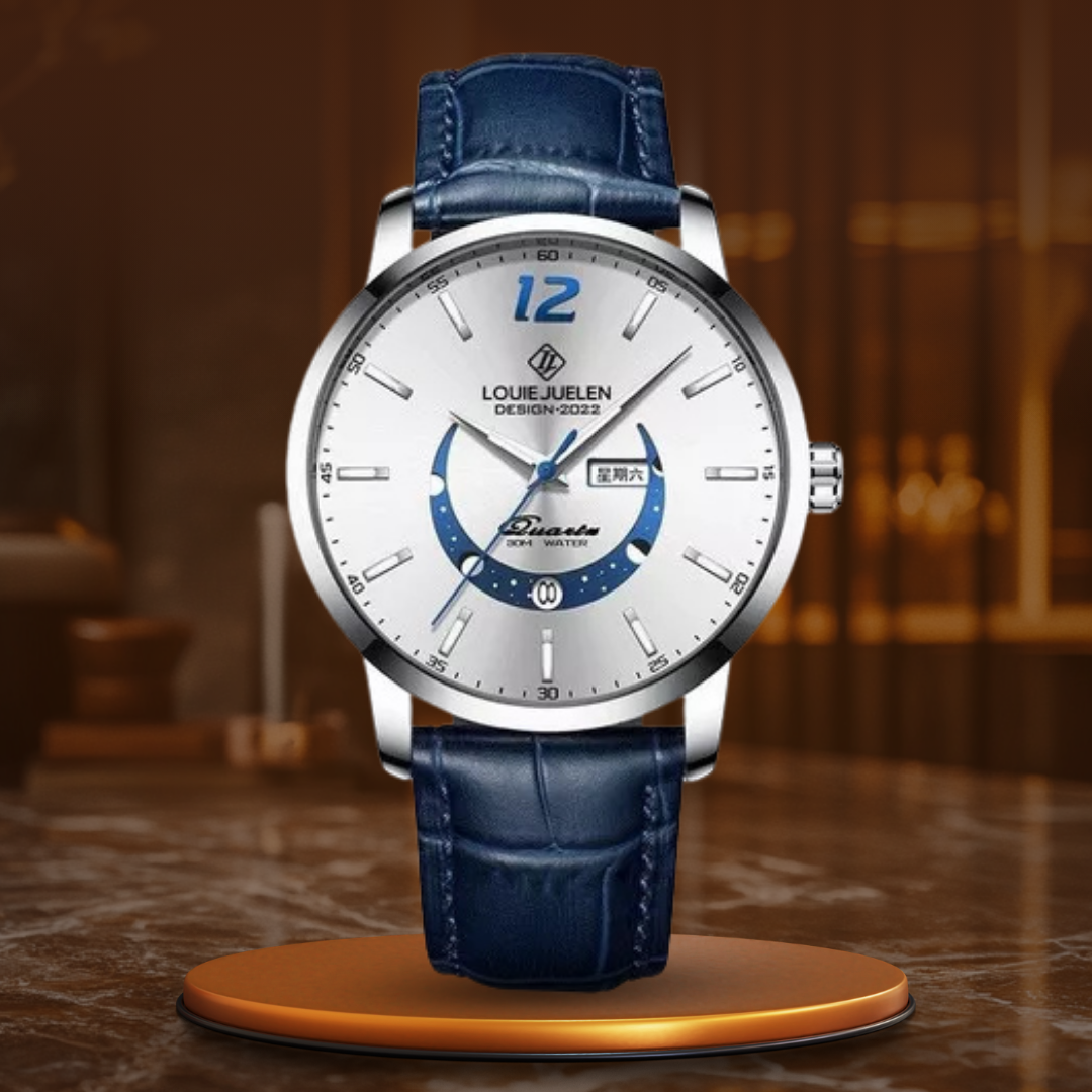 Elegant Luminous Watch with Moon Phase