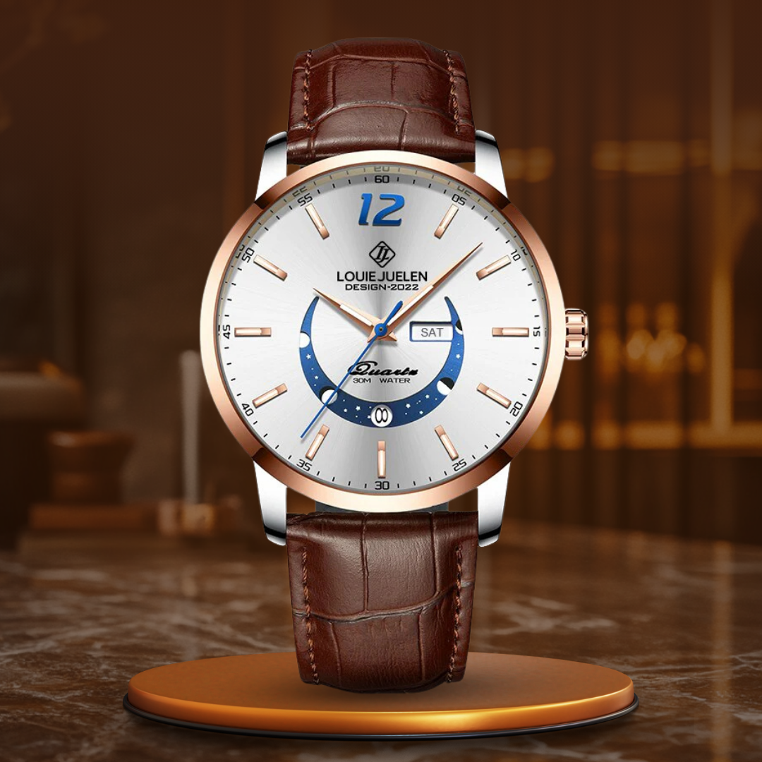 Elegant Luminous Watch with Moon Phase