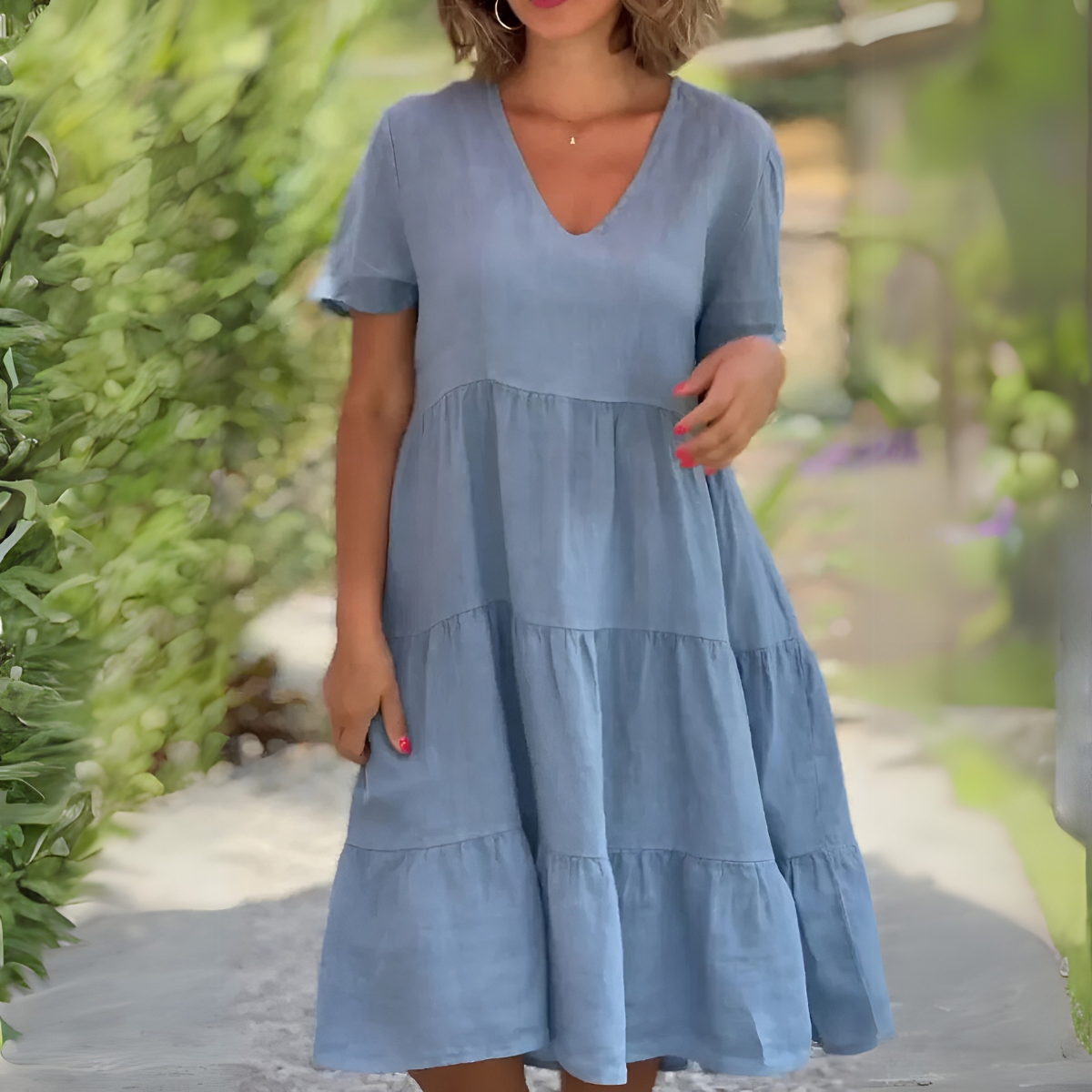 Luce | Effortless V-Neck Dress for Work & Weekend