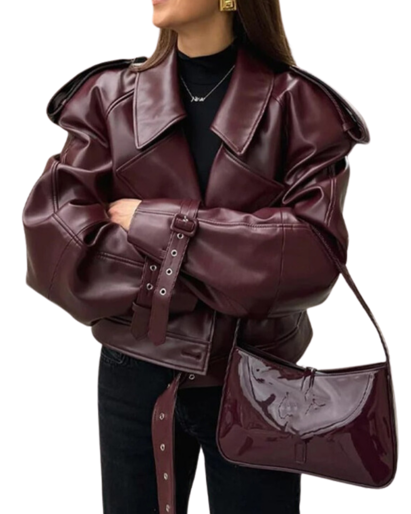 Mila - Luxurious Red Leather Autumn Jacket