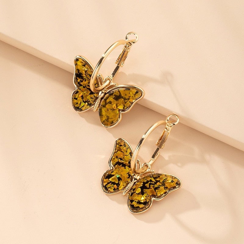 Unique Hand-Painted Butterfly Earrings with Enamel and Crystal – An Elegant Touch for Any Outfit