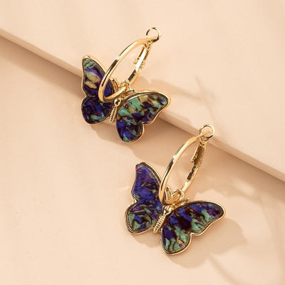 Unique Hand-Painted Butterfly Earrings with Enamel and Crystal – An Elegant Touch for Any Outfit