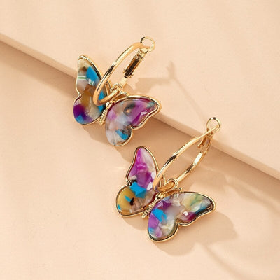 Unique Hand-Painted Butterfly Earrings with Enamel and Crystal – An Elegant Touch for Any Outfit