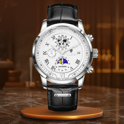 Chronograph Watch Made from Premium Leather