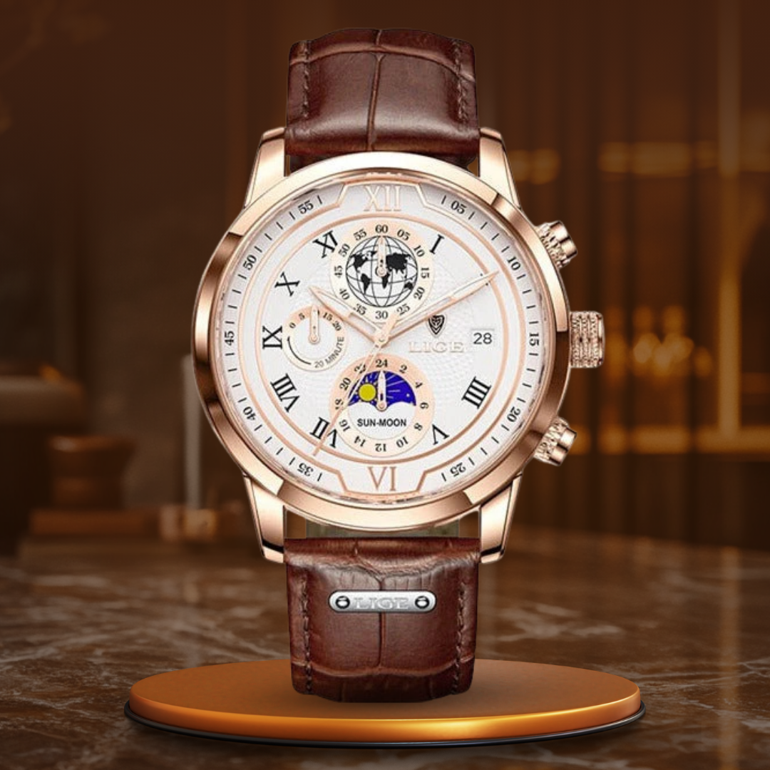 Chronograph Watch Made from Premium Leather
