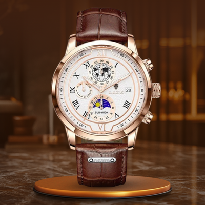 Chronograph Watch Made from Premium Leather