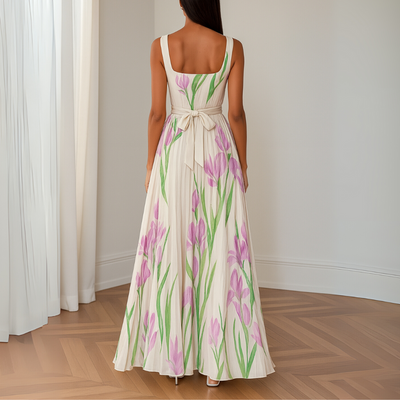 Clementine - Long pleated floral dress