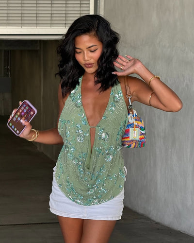 Paris | Cowl Neck Halter Top