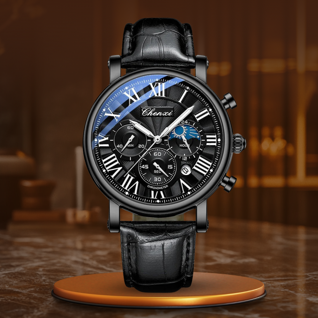 Luxurious Quartz Watch Made from Elegant Leather