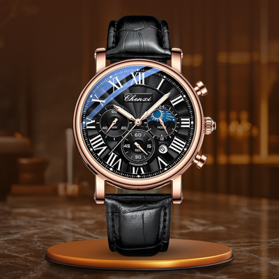Luxurious Quartz Watch Made from Elegant Leather