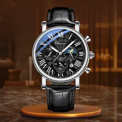 Luxurious Quartz Watch Made from Elegant Leather