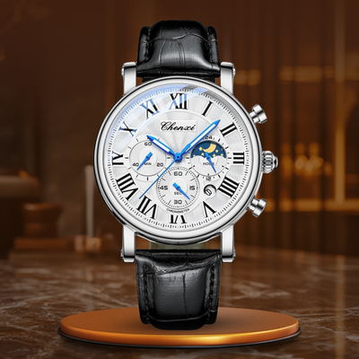 Luxurious Quartz Watch Made from Elegant Leather