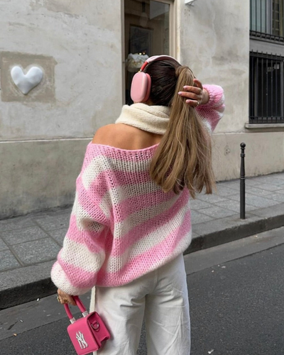 Louisa L Knitted Striped Sweater