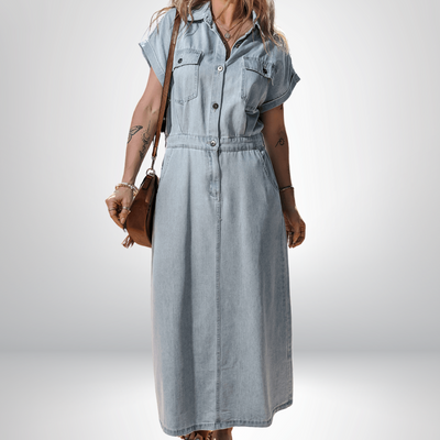 Olivia – Elegant dress with short batwing sleeves