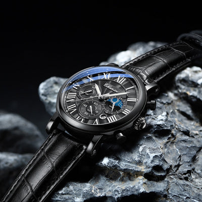 Luxurious Quartz Watch Made from Elegant Leather