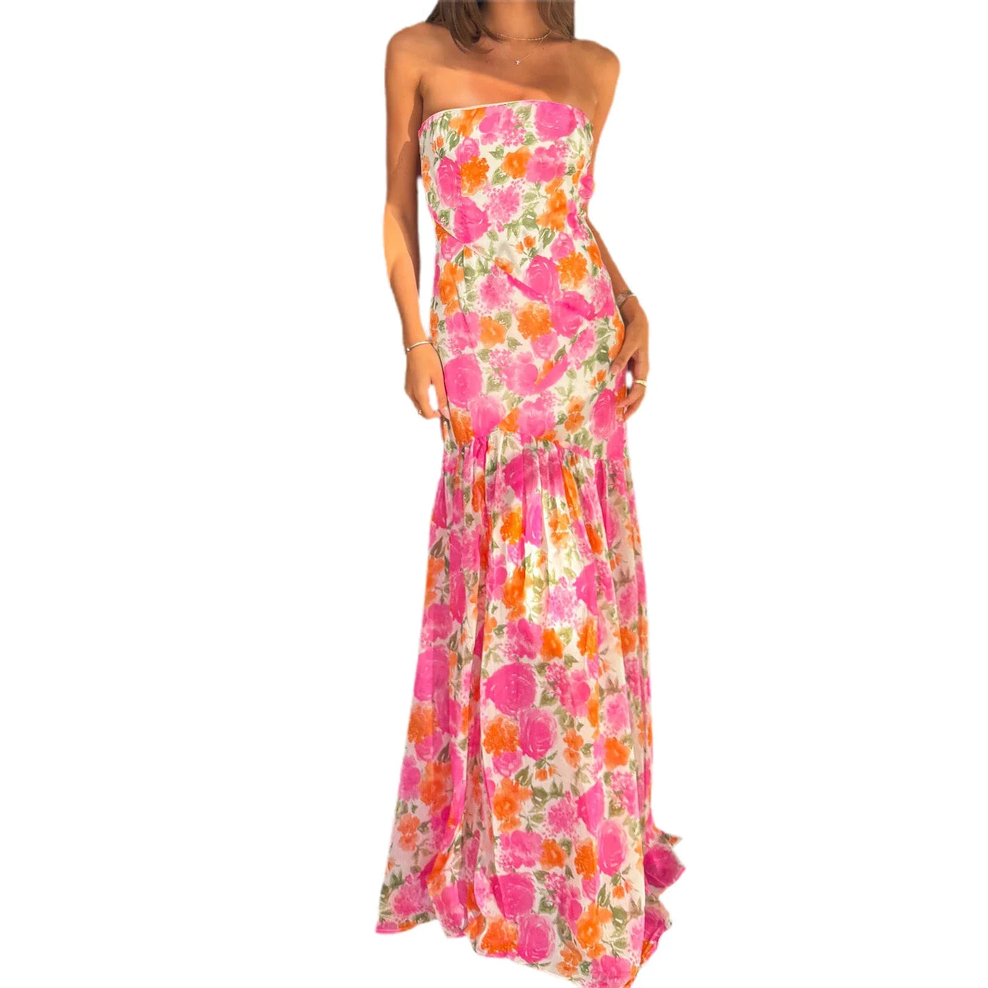 Antonia - Chic Boho Floral Off Shoulder Maxi Dress