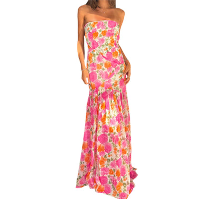 Antonia - Chic Boho Floral Off Shoulder Maxi Dress