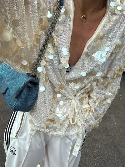 Sable | Luxe Sequin Blouse