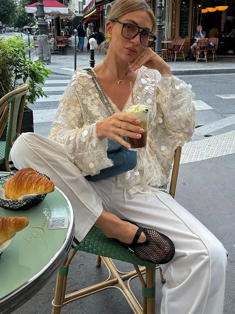 Sable | Luxe Sequin Blouse