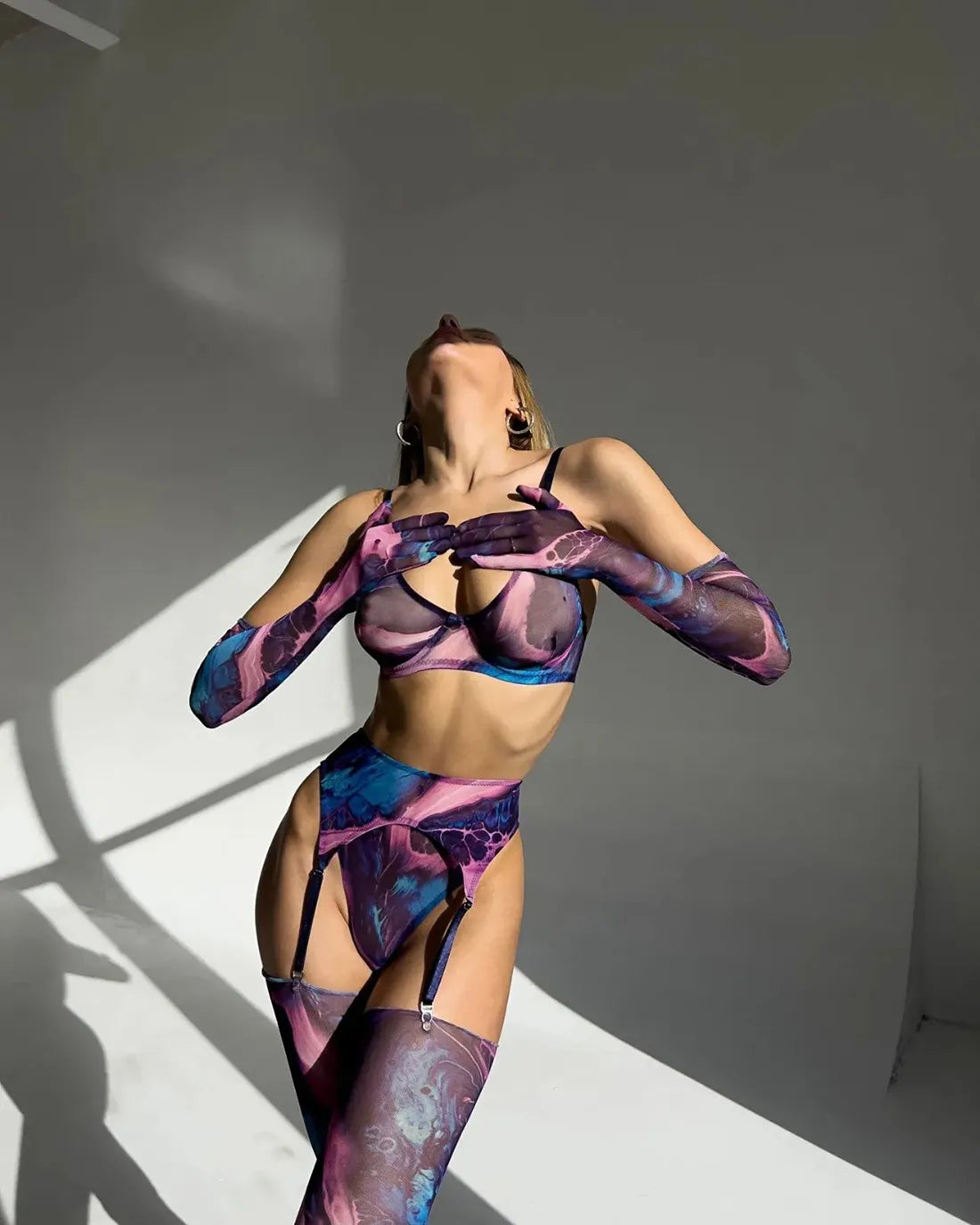 Serena - 5-Piece Tie-Dye Lingerie Set