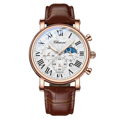 Luxurious Quartz Watch Made from Elegant Leather