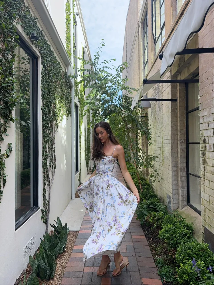 Chantel - Stunning Printed Floral A-Line Maxi Dress