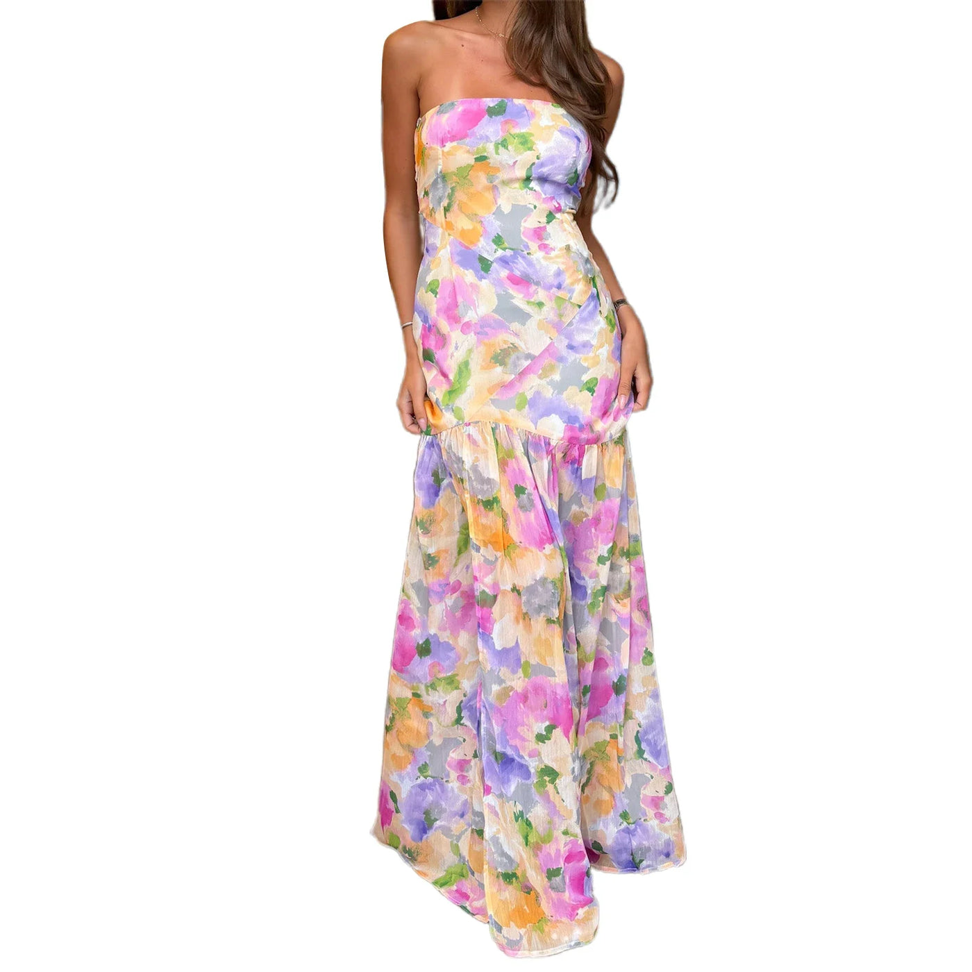 Antonia - Chic Boho Floral Off Shoulder Maxi Dress