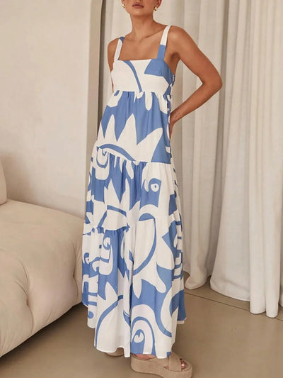 Tamara - Classic Strappy Printed Maxi Dress