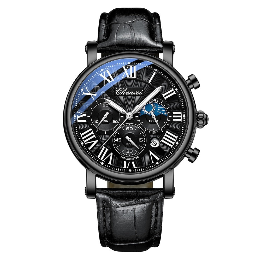 Luxurious Quartz Watch Made from Elegant Leather