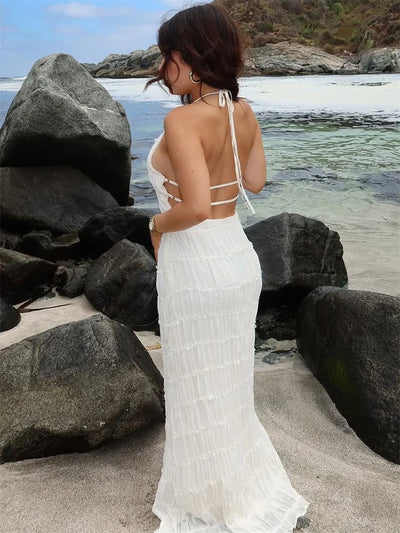 Rita - Chic Backless Patchwork Maxi Dress