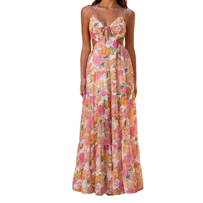 Maristella - Elegant Strappy Boho Style Maxi Dress