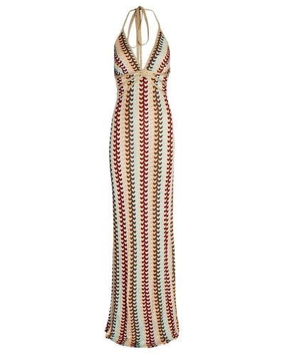 Klea - Elegant Halter Backless Maxi Dress