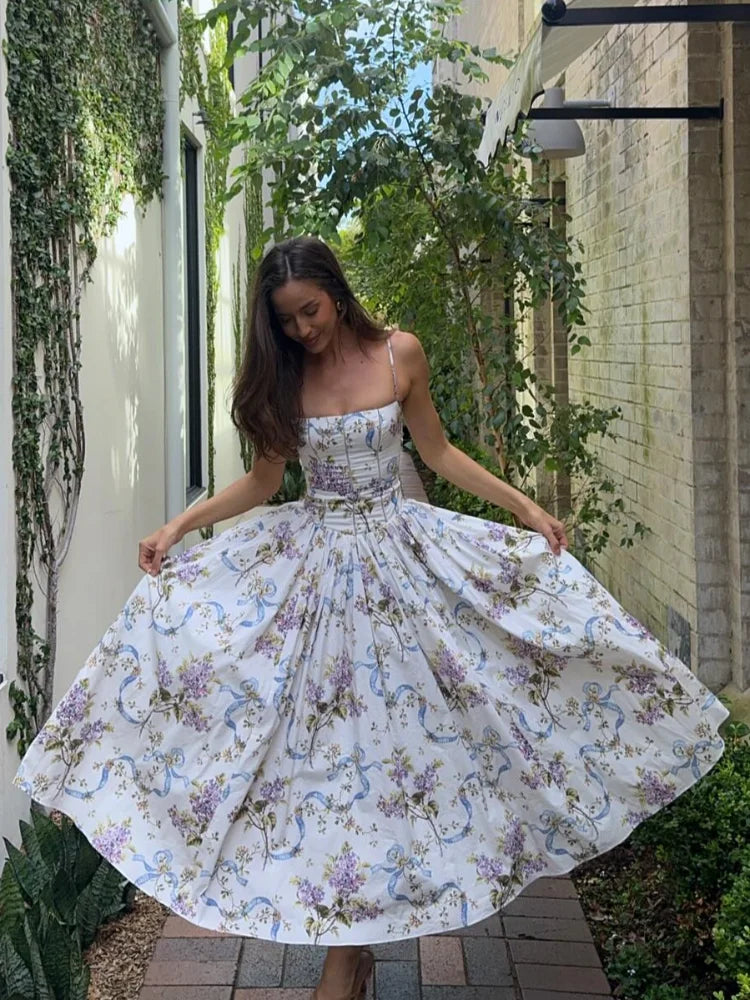 Chantel - Stunning Printed Floral A-Line Maxi Dress