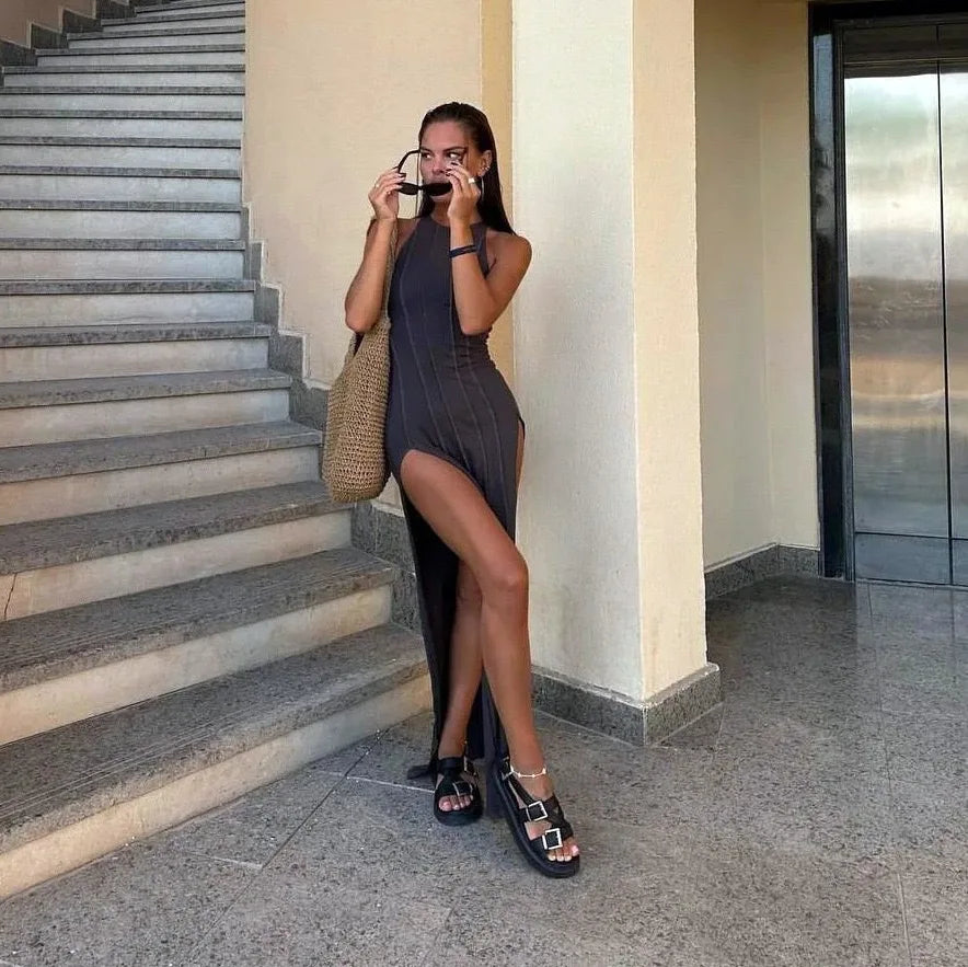 Bold Side-Slit Dress