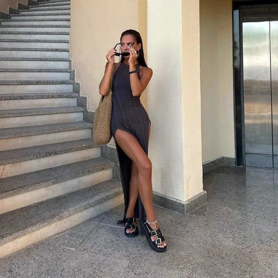Bold Side-Slit Dress