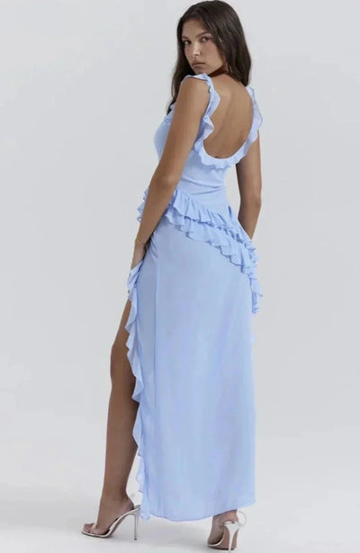 Shane - Elegant Ruffle Split Maxi Dress