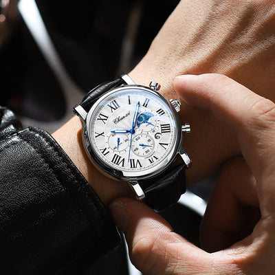 Luxurious Quartz Watch Made from Elegant Leather
